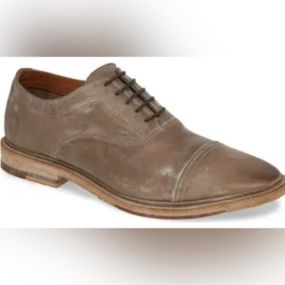Frye Paul Bal Cap Toe Taupe Oxford Sz 11 Lace Ups - Picture 1 of 11
